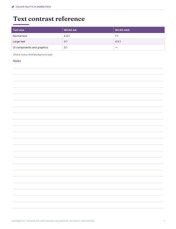 Preview of Printable Contrast Reference Chart